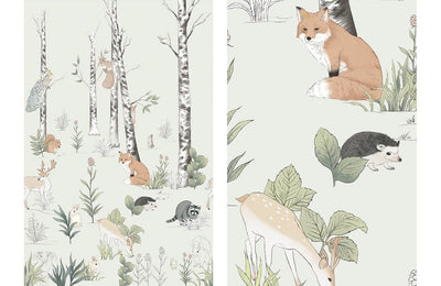 Enchanted Forest Animal Nursery Mural Wallpaper