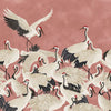 Elegant Pink Crane Bird Mural Wallpaper