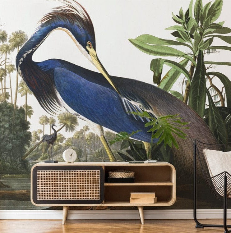 Tropical Bird Jungle Scene Mural Wallpaper