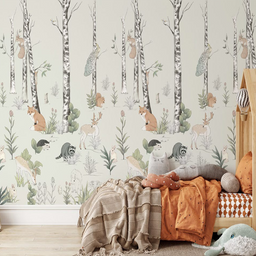 Enchanted Forest Animal Nursery Mural Wallpaper
