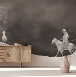 Monochrome Samurai Warrior Wall Mural